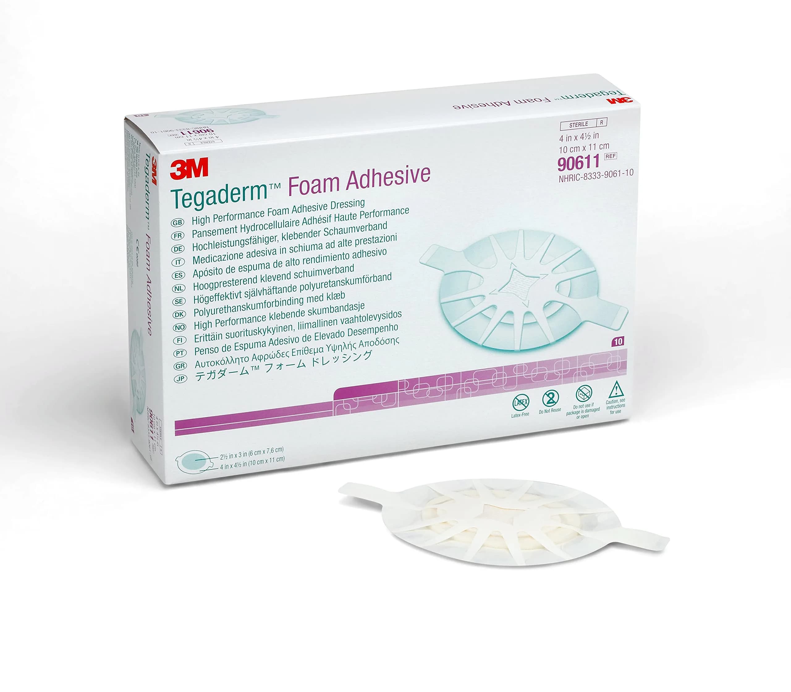 Tegaderm Foam Adhesive Dressing 2.5 in. x 3 in. | Water-Resistant, Conformable Foam for Wound Care — 2.5 in. x 3 in.