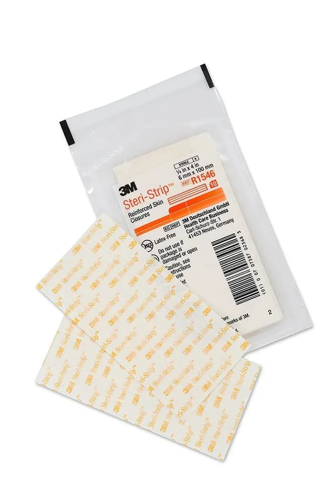 3M Steri-Strip Reinforced Adhesive Skin Closures 6 mm x 100 mm (1/4 in x 4 in) | Hypoallergenic Wound Dressing - main product image