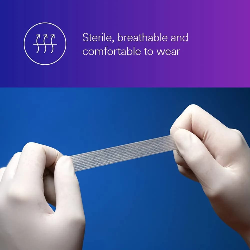 3M Steri-Strip Reinforced Adhesive Skin Closures 6 mm x 100 mm (1/4 in x 4 in) | Hypoallergenic Wound Dressing - view 3