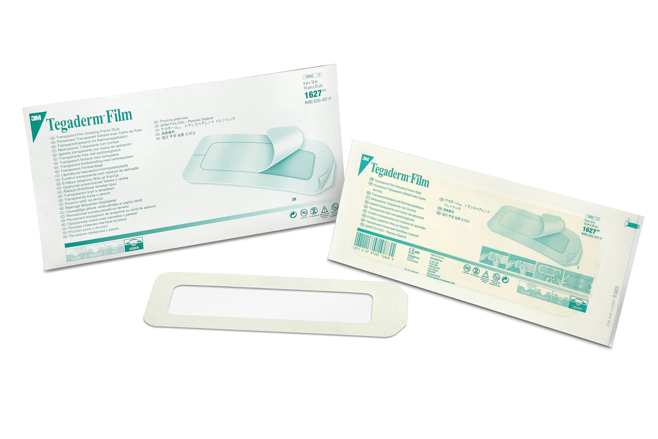 Tegaderm™ Transparent Film Dressing Frame Style, 1627 | Waterproof, Breathable, Hypoallergenic, 4x10 inch, 20/ct