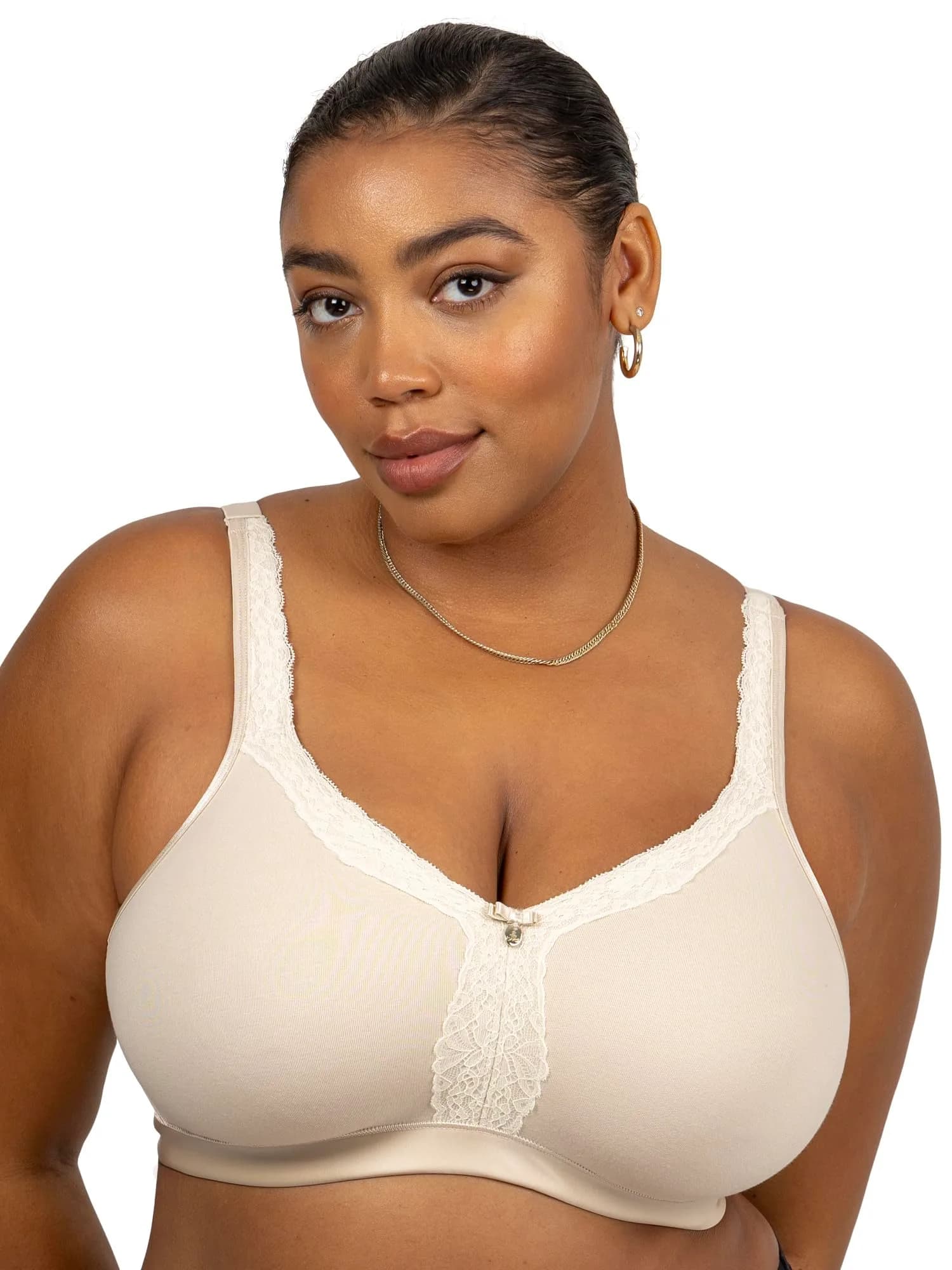 Curvy Couture Cotton Luxe Unlined Wire-Free Bra 44C | Plus Size Comfort & Support