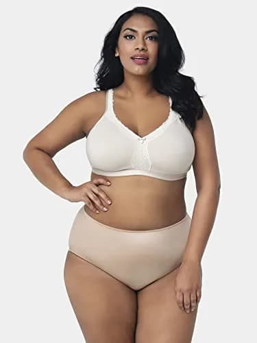Curvy Couture Cotton Luxe Unlined Wire-Free Bra 44C | Plus Size Comfort & Support thumbnail 4