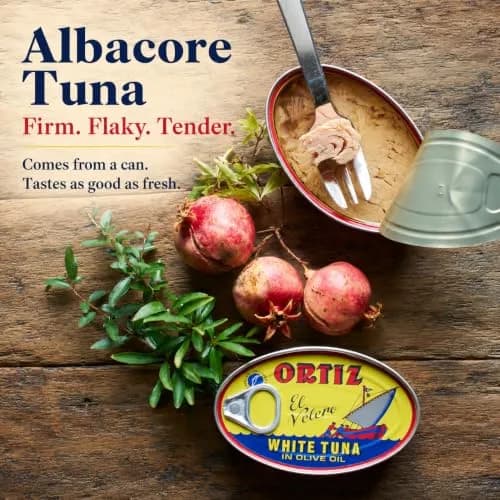 Ortiz White Tuna in Olive Oil, Fresh Tender Slices, Spanish Wild Caught Tuna, High in Protein and Omega 3 Fats, Excellent in Salad, Pasta or Sandwiches - No Need to Add Mayo, 3.95oz Can (Pack of 24) thumbnail 4