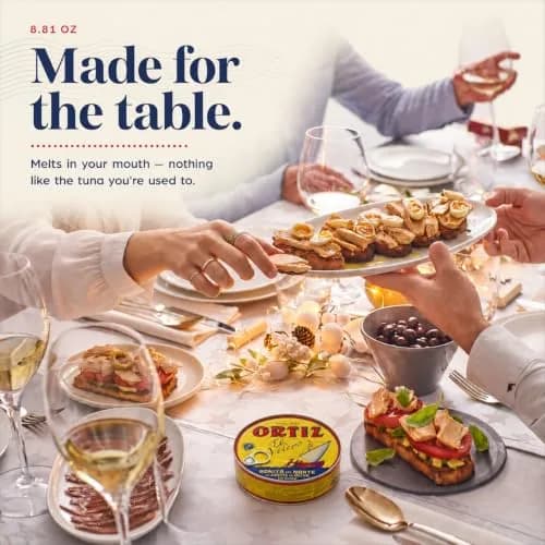 Ortiz White Tuna in Olive Oil, Fresh Tender Slices, Spanish Wild Caught Tuna, High in Protein and Omega 3 Fats, Excellent in Salad, Pasta or Sandwiches - No Need to Add Mayo, 3.95oz Can (Pack of 24) thumbnail 9