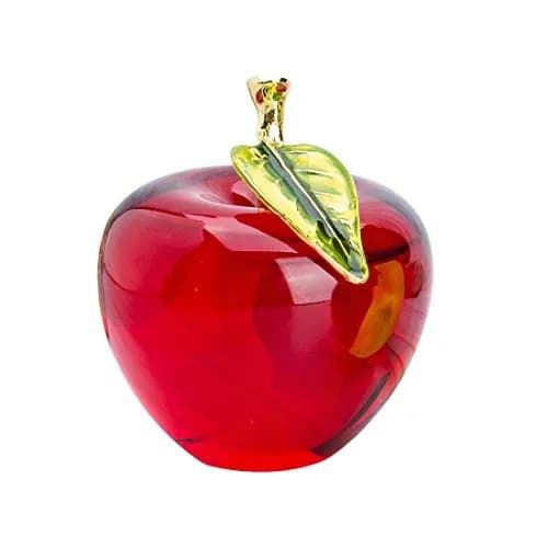 H&D Glaze Crystal Apple Paperweight Craft Decoration 1 Count | Vibrant Red Glass Gift for Celebrations & Office Decor thumbnail 1