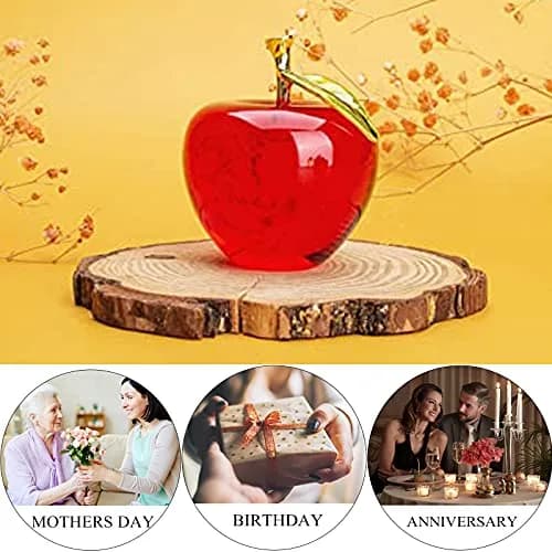 H&D Glaze Crystal Apple Paperweight Craft Decoration 1 Count | Vibrant Red Glass Gift for Celebrations & Office Decor thumbnail 5