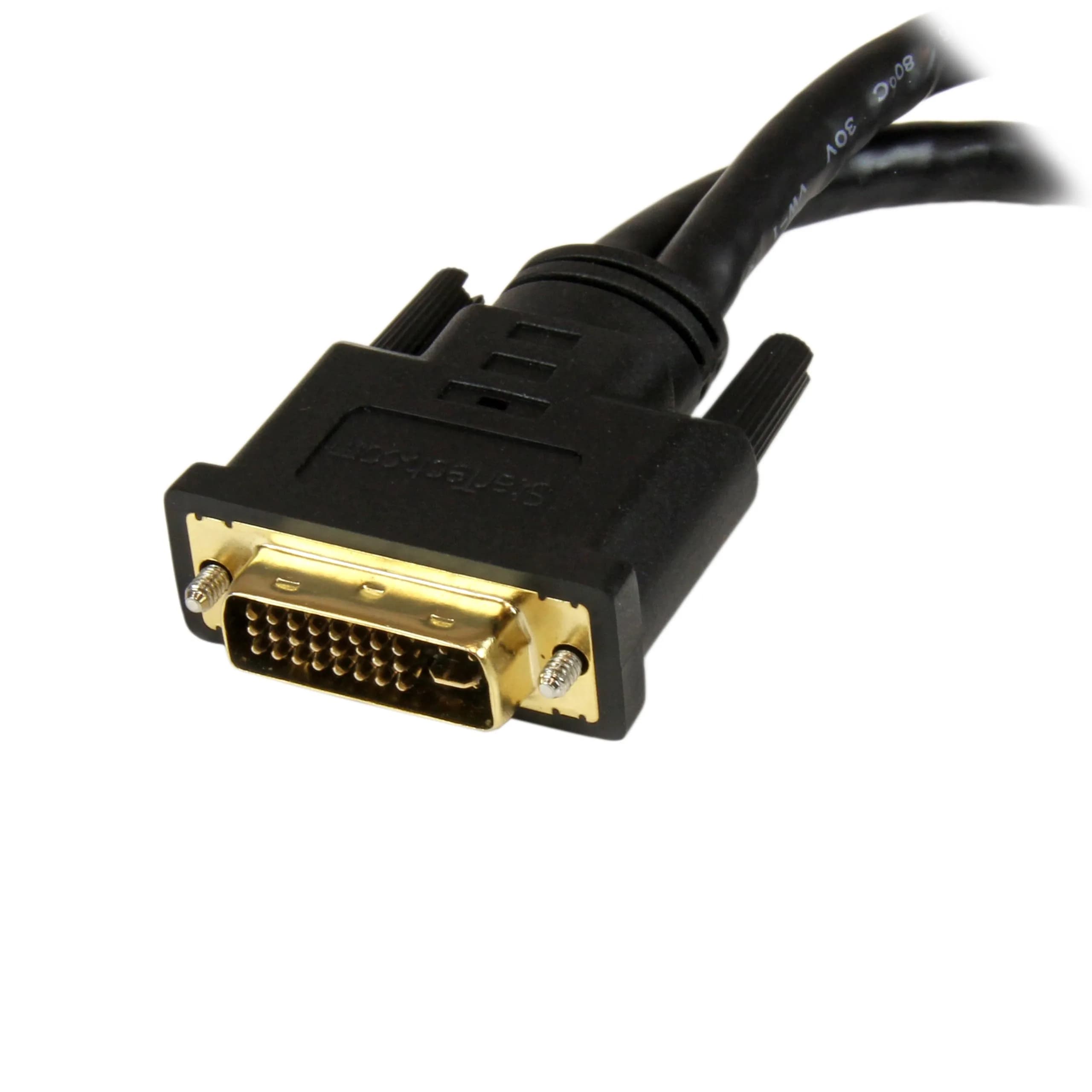 StarTech.com DVI Splitter Cable 1ft (30cm) M/F DVI-D to 2x DVI-D Dual Video Splitter | Supports 2560x1600 Resolution — DVI-I to DVI-D and VGA thumbnail 2