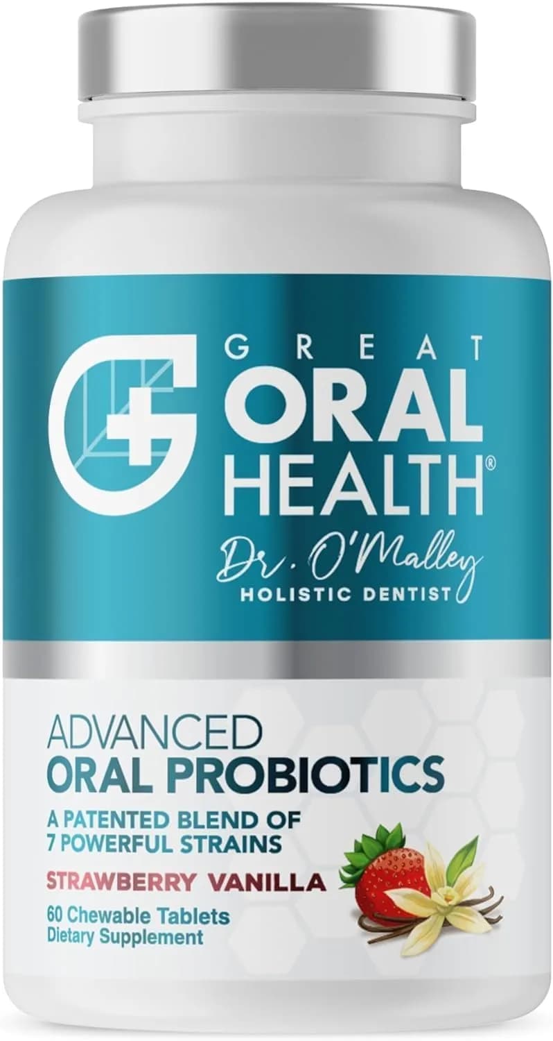 Great Oral Health Oral Probiotics Strawberry Vanilla 60 Count (1 Pack) | Dentist Formulated for Bad Breath & Gum Health - main product image