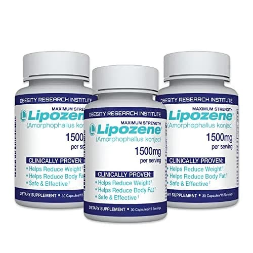 Lipozene Diet Pills - Weight Loss Supplement - 3 Bottles, 90 Capsules | Appetite Control & Fat Absorption thumbnail 1