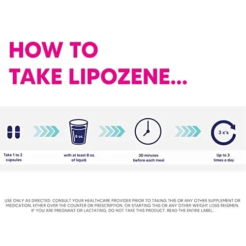 Lipozene Diet Pills - Weight Loss Supplement - 3 Bottles, 90 Capsules | Appetite Control & Fat Absorption thumbnail 4