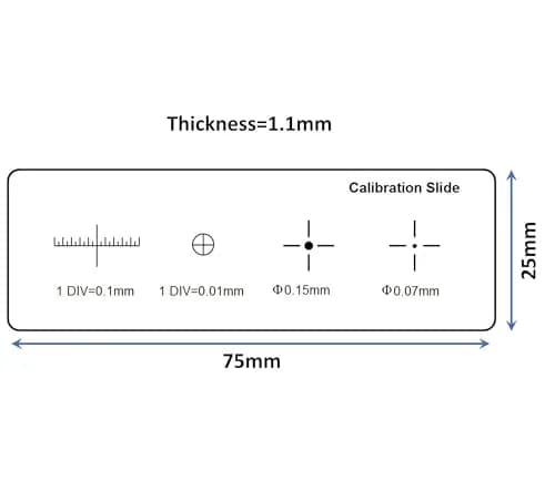 Microyn Microscope Stage Micrometer Calibration Slide TCM-H with 4 Scales & 0.01mm Resolution | Accurate Measurement Tool thumbnail 2