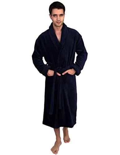 TowelSelections Men's Cotton Robe Terry Cloth Luxury Spa Bathrobe Small Navy | Soft, Durable & Imported thumbnail 1