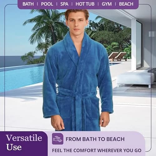 TowelSelections Men's Cotton Robe Terry Cloth Luxury Spa Bathrobe Small Navy | Soft, Durable & Imported thumbnail 3