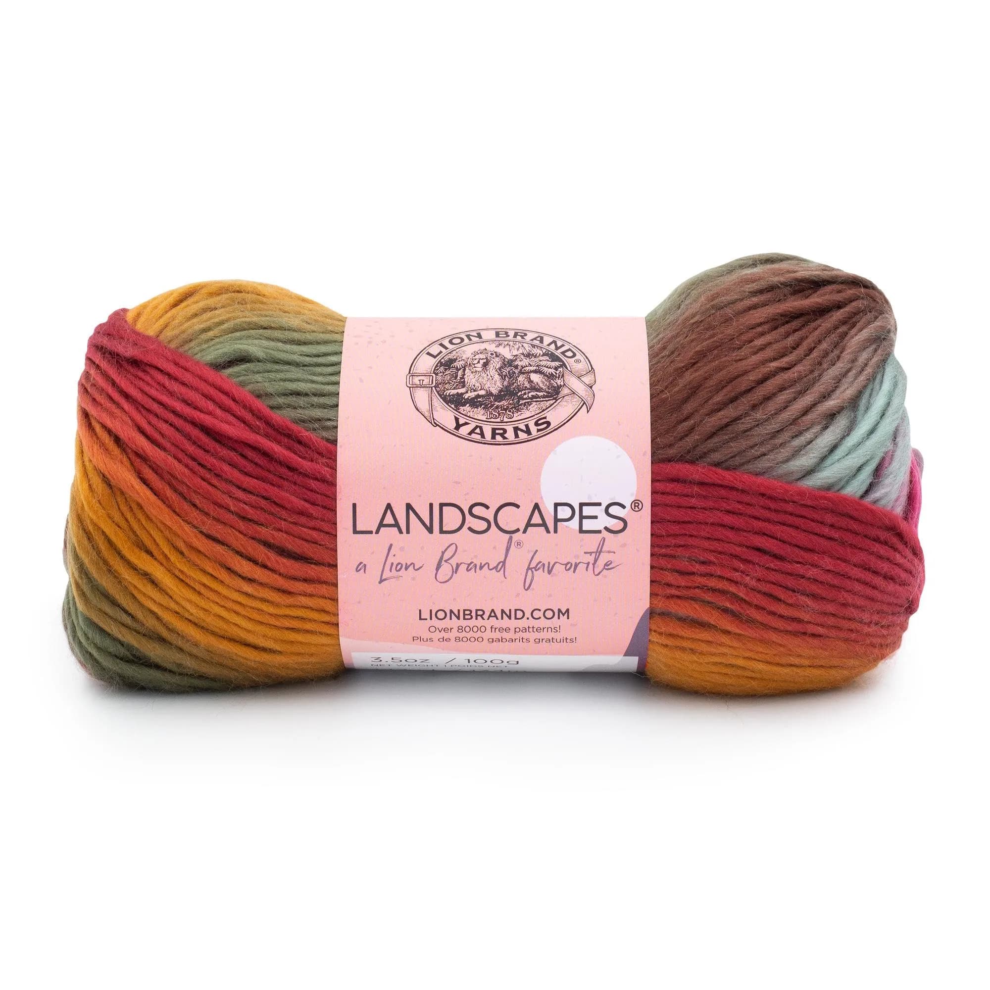 Lion Brand Yarn Landscapes Yarn Desert Spring | Self-Striping Acrylic for Knitting & Crochet — Desert Spring
