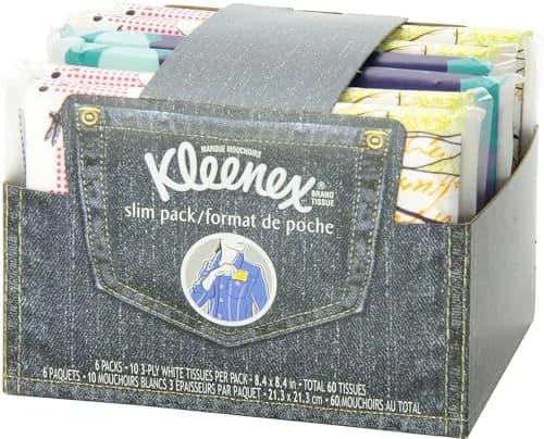 Kleenex Slim Pack Wallet Size Tissues | 3-Ply Soft & Strong, 60 Tissues Total (2 Packs of 3) thumbnail 8