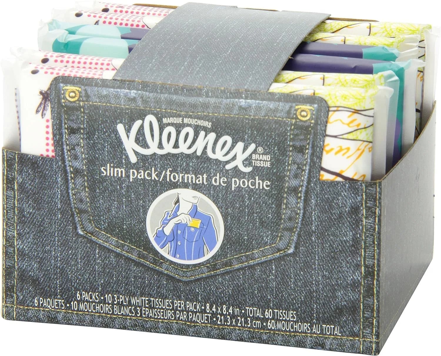 Kleenex Slim Pack Wallet Size Tissues (60 Tissues Total, 3 Packs) | Elegant Portable Facial Tissue - view 7