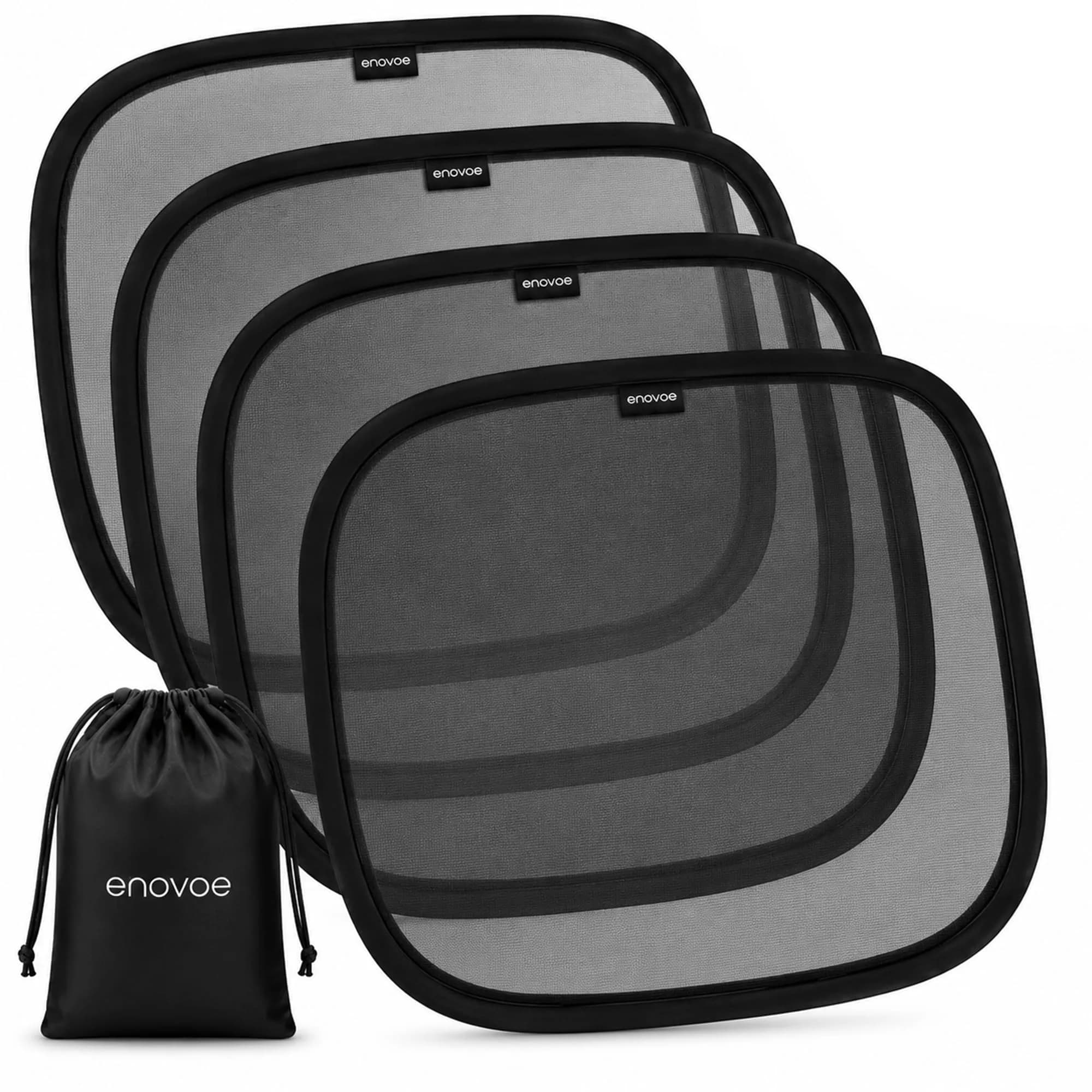 Enovoe Car Window Shades for Baby 2-Pack - 53cm x 36cm (21" x 14") | Blocks 97% UV Rays & Glare — 19" x 12"