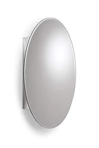 Croydex Orwell Oval Aluminum Bathroom Storage Vanity Mirror Medicine Cabinet 21W x 31H | Easy Hang N Lock Installation thumbnail 7