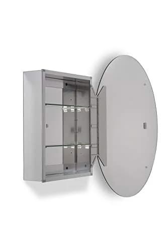 Croydex Orwell Oval Aluminum Bathroom Storage Vanity Mirror Medicine Cabinet 21W x 31H | Easy Hang N Lock Installation thumbnail 8