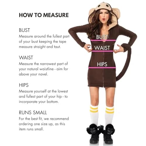 Leg Avenue Unisex Costumes X-Large Brown | Cozy Jungle Fleece Dress with Tail & Hood thumbnail 3