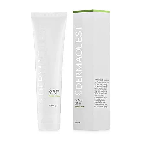 DermaQuest Peptide Vitality SunArmor SPF 50 Sunscreen Moisturizer for Dry Skin | Anti Aging Titanium Dioxide & Zinc Oxide thumbnail 1