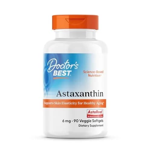 Doctor's Best Astaxanthin Vegan Supplement 6 mg | Skin Elasticity & Antioxidant Support (90 Veggie Softgels) thumbnail 1