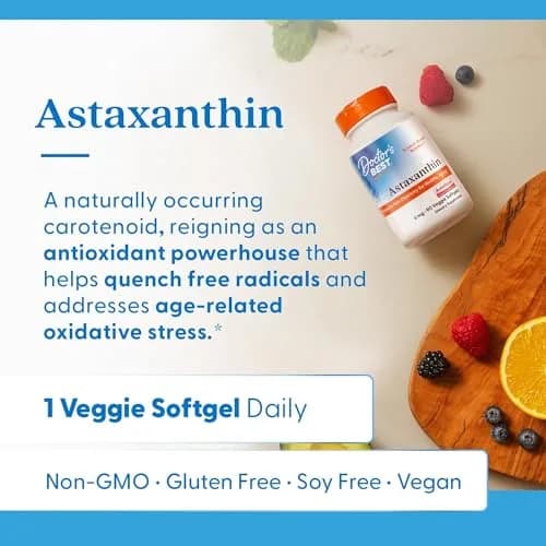 Doctor's Best Astaxanthin Vegan Supplement 6 mg | Skin Elasticity & Antioxidant Support (90 Veggie Softgels) thumbnail 4