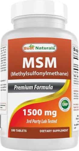 Best Naturals MSM 1500 mg 180 Tablets | Unflavored, Gluten-Free, Non-GMO, Made in USA thumbnail 1