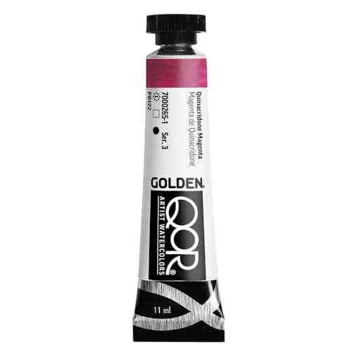 GOLDEN QoR Artist Watercolors Quinacridone Magenta 11 ml (0.37 Fl Oz) | Professional Grade Watercolor Paint thumbnail 1