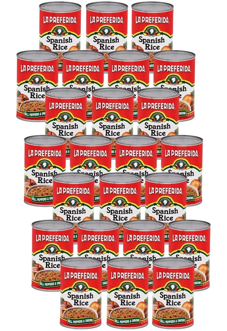 LA PREFERIDA Spanish Rice - Quick & Easy, Vegan, 15 oz (Pack of 24) | Robust Tomato & Bell Pepper Sauce