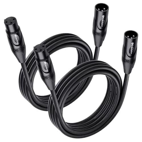 Cable Matters 2-Pack Premium XLR to XLR Cable, Microphone Cable, M-F, 15.24 m (50ft) | Balanced Audio for Studio & Stage — 10 Feet