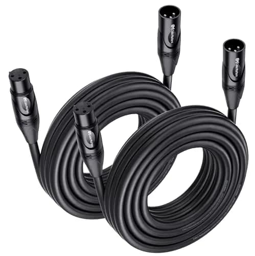 Cable Matters 2-Pack Premium XLR to XLR Microphone Cable 7.62m (25ft) | Balanced M-F, Oxygen-Free Copper, Black thumbnail 1