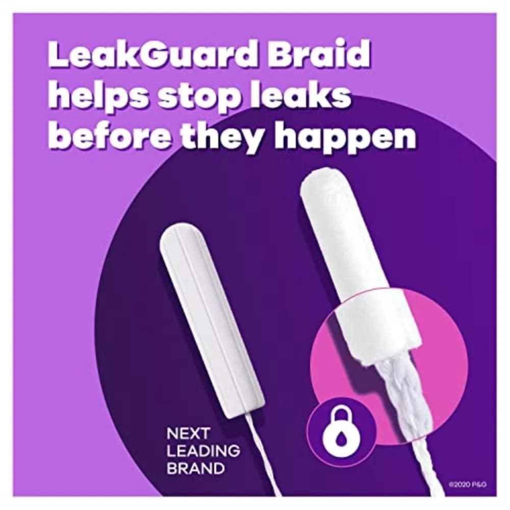 Tampax Radiant Tampons Super Absorbency with LeakGuard Braid Unscented 168 Count (28 Count x 6 Packs) | Up to 8 Hours Protection - view 4