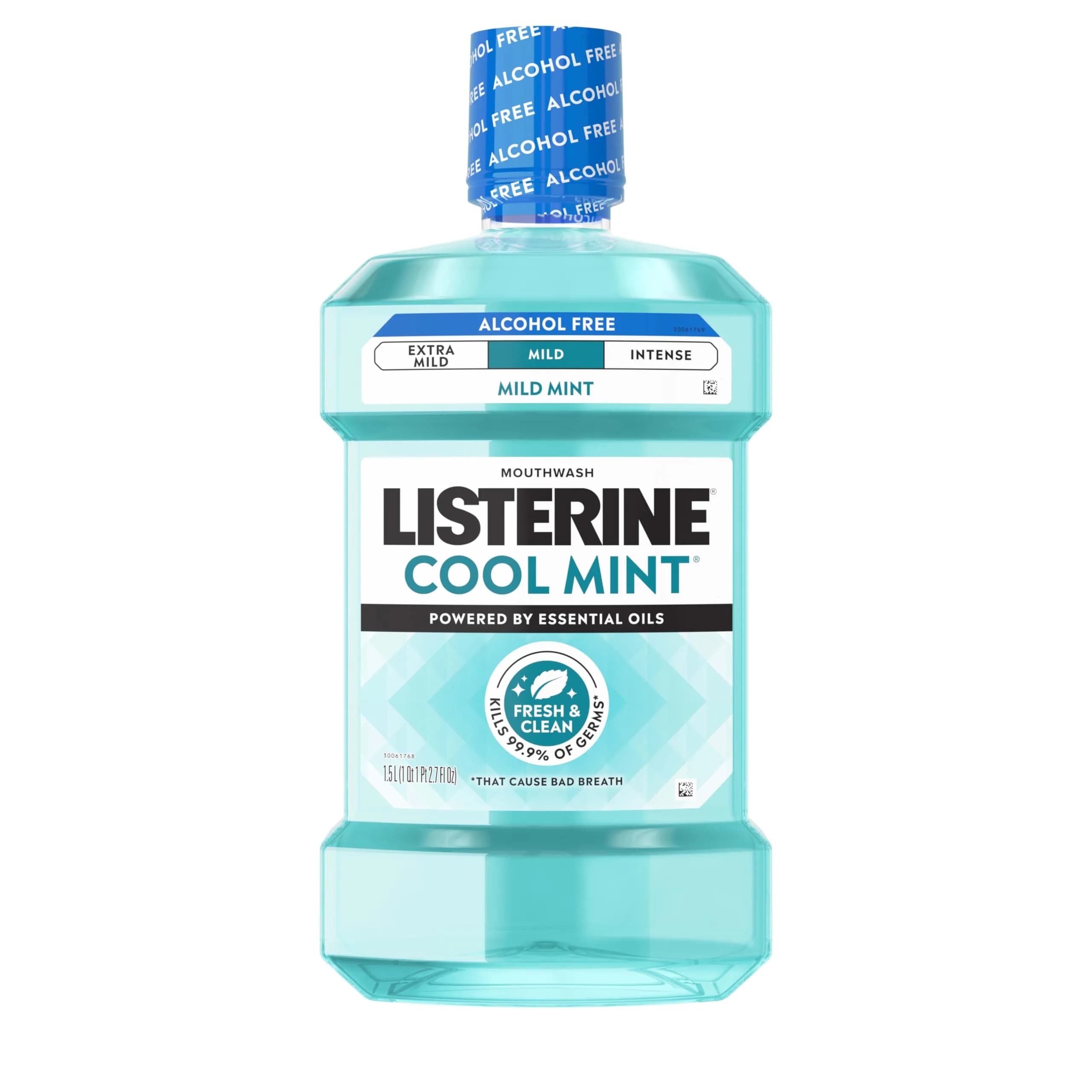 Listerine Cool Mint Alcohol-Free Mild Mouthwash 1.5 L (50.7 Fl Oz) | Kills 99.9% of Bad Breath Germs - main product image