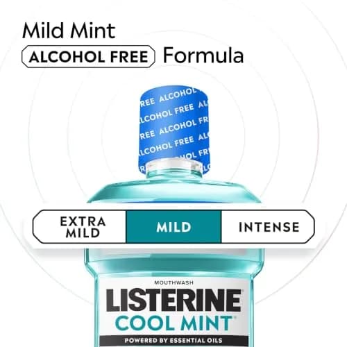 Listerine Cool Mint Alcohol-Free Mild Mouthwash 1.5 L (50.7 Fl Oz) | Kills 99.9% of Bad Breath Germs thumbnail 5
