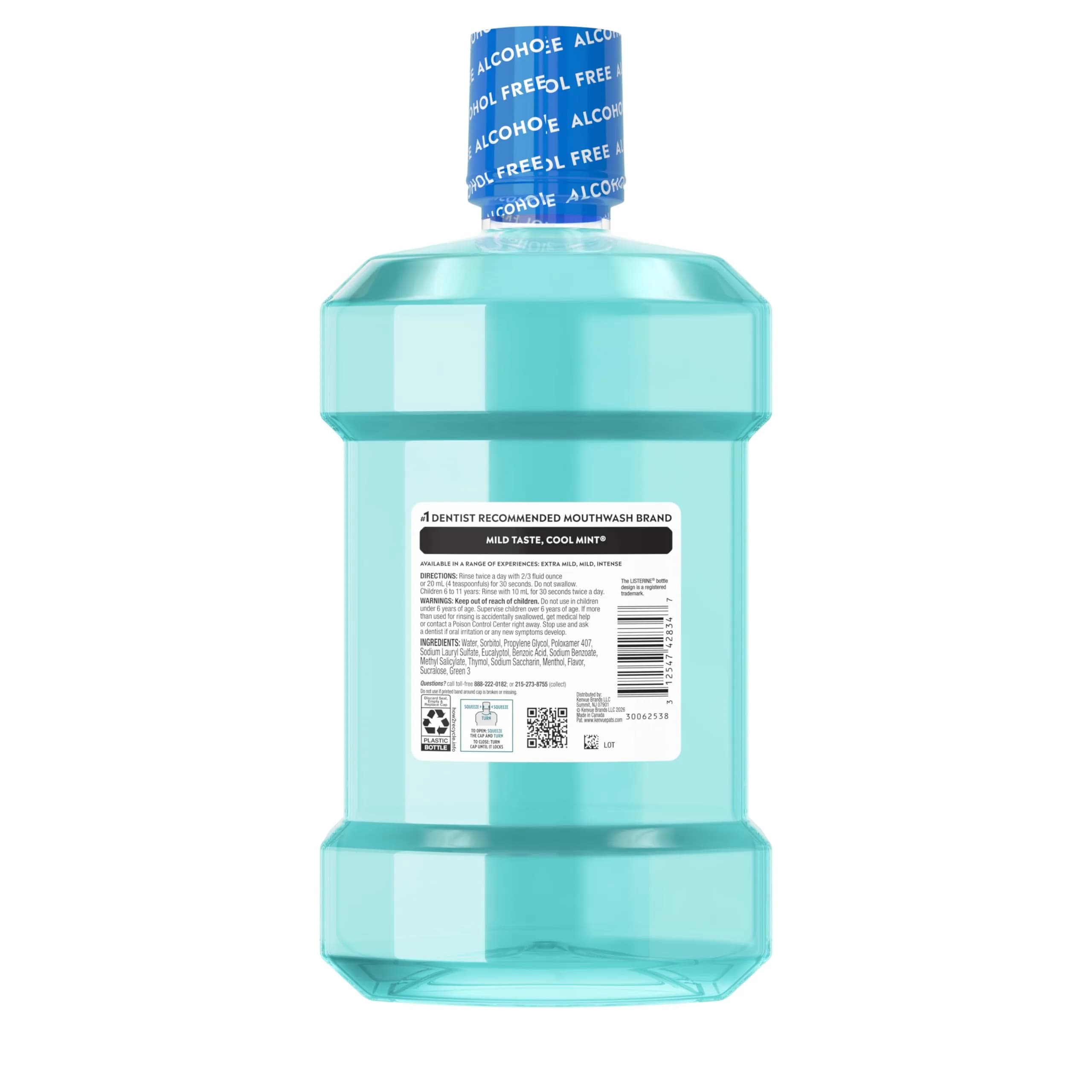 Listerine Cool Mint Alcohol-Free Mild Mouthwash 1.5 L (50.7 Fl Oz) | Kills 99.9% of Bad Breath Germs - view 9