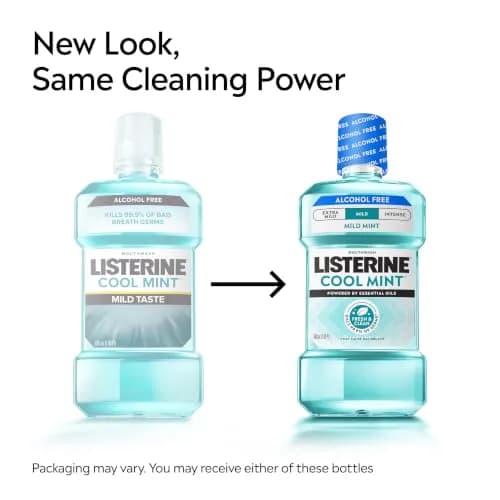 Listerine Cool Mint Alcohol-Free Mild Mouthwash 1.5 L (50.7 Fl Oz) | Kills 99.9% of Bad Breath Germs thumbnail 2