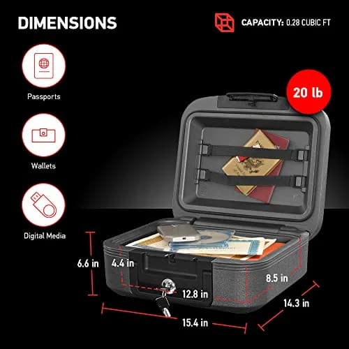 SentrySafe Charcoal Gray Fireproof and Waterproof Safe Box with Key Lock 0.28 cu ft | UL Classified Fire Endurance thumbnail 6