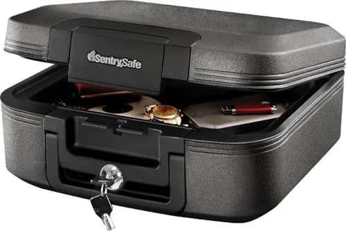 SentrySafe Charcoal Gray Fireproof and Waterproof Safe Box with Key Lock 0.28 cu ft | UL Classified Fire Endurance thumbnail 1