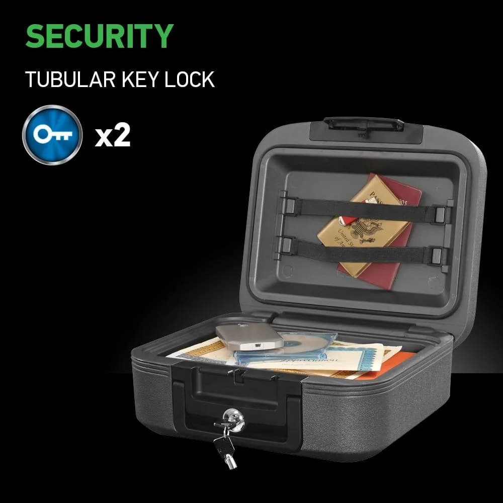 SentrySafe Charcoal Gray Fireproof and Waterproof Safe Box with Key Lock 0.28 cu ft | UL Classified Fire Endurance - view 4