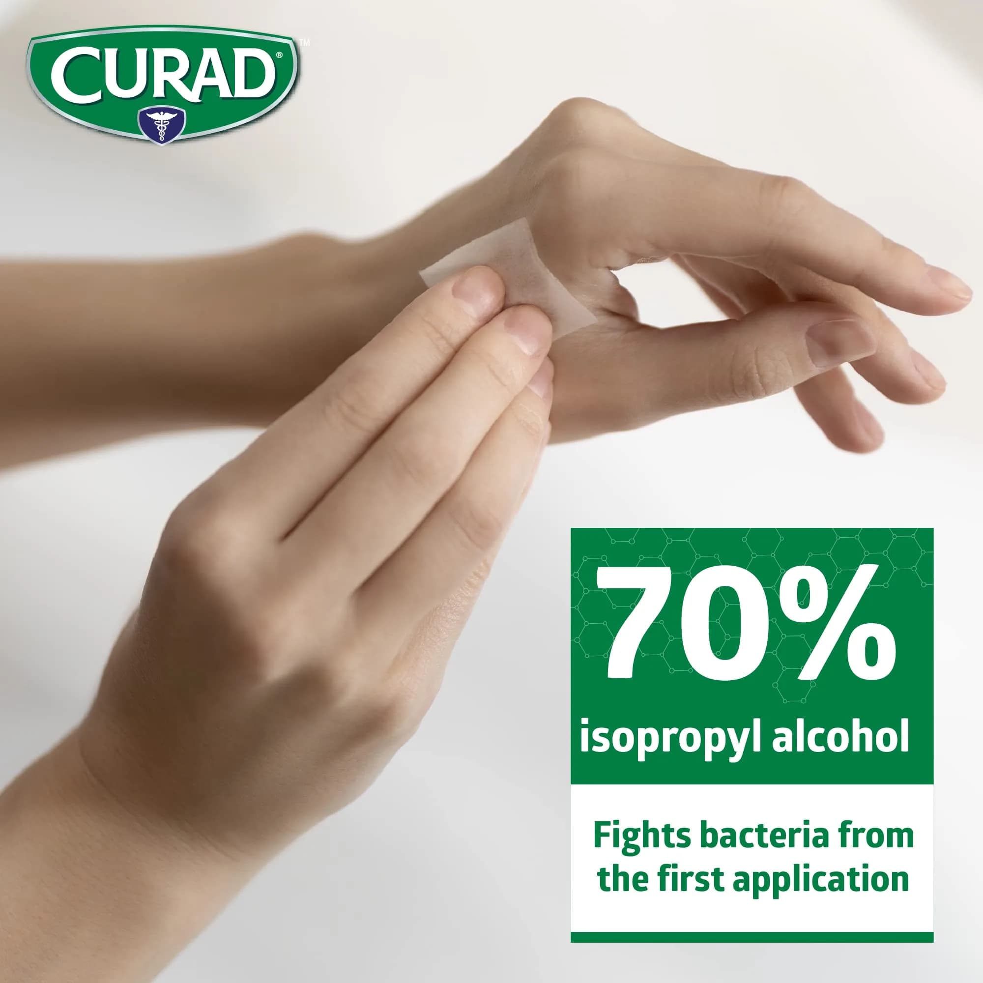 Curad Alcohol Prep Pads Medium Individually Wrapped 400 Count | Sterile Isopropyl Alcohol Wipes for First Aid - view 3