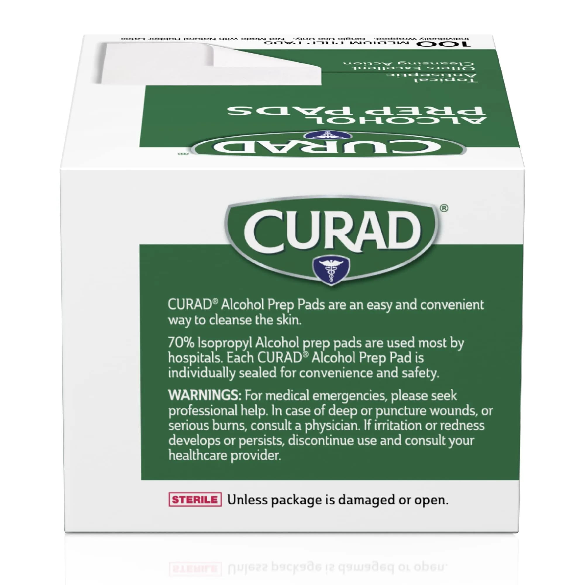 Curad Alcohol Prep Pads Medium Individually Wrapped 400 Count | Sterile Isopropyl Alcohol Wipes for First Aid - view 7
