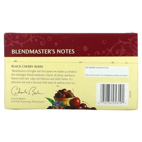 Celestial Seasonings Black Cherry Berry Tea Bags, 20 Count (Pack of 2) | Caffeine-Free & Gluten-Free Herbal Infusion thumbnail 3