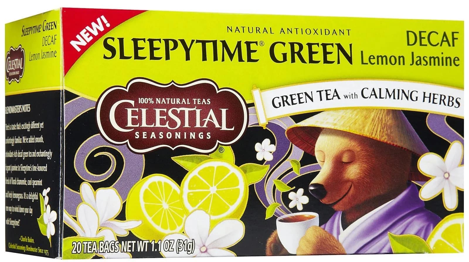 Celestial Seasonings Sleepytime Decaf Lemon Jasmine Green Tea Bags 20 ct | Calming Herbs for Relaxation in India