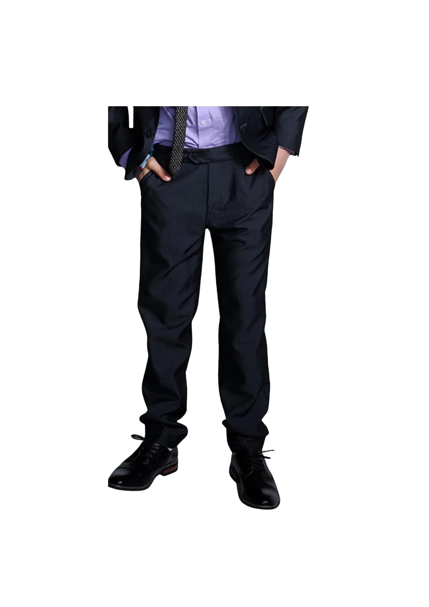 Appaman Boys' Vintage Black Suit Pants 7 | Slim Fit, Mid Rise, Polyester Blend — Vintage Black