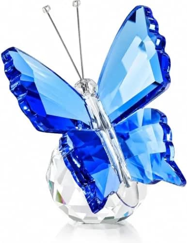 H&D HYALINE & DORA Crystal Flying Butterfly with Crystal Ball Base | Handmade K9 Crystal Ornament (Blue) thumbnail 1