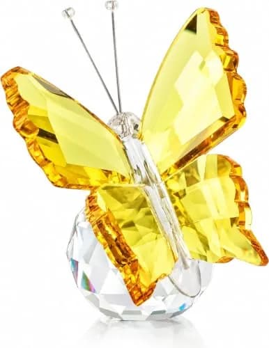 H&D Crystal Flying Butterfly with Crystal Ball Base | Handmade Glass Ornament for Home & Gift (2.1x1.8x2.0 in) thumbnail 1