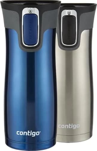 Contigo West Loop Stainless Steel Vacuum-Insulated Travel Mug 590ml (16oz) 2-Pack | Keeps Drinks Hot 5 Hrs, Cold 12 Hrs thumbnail 1