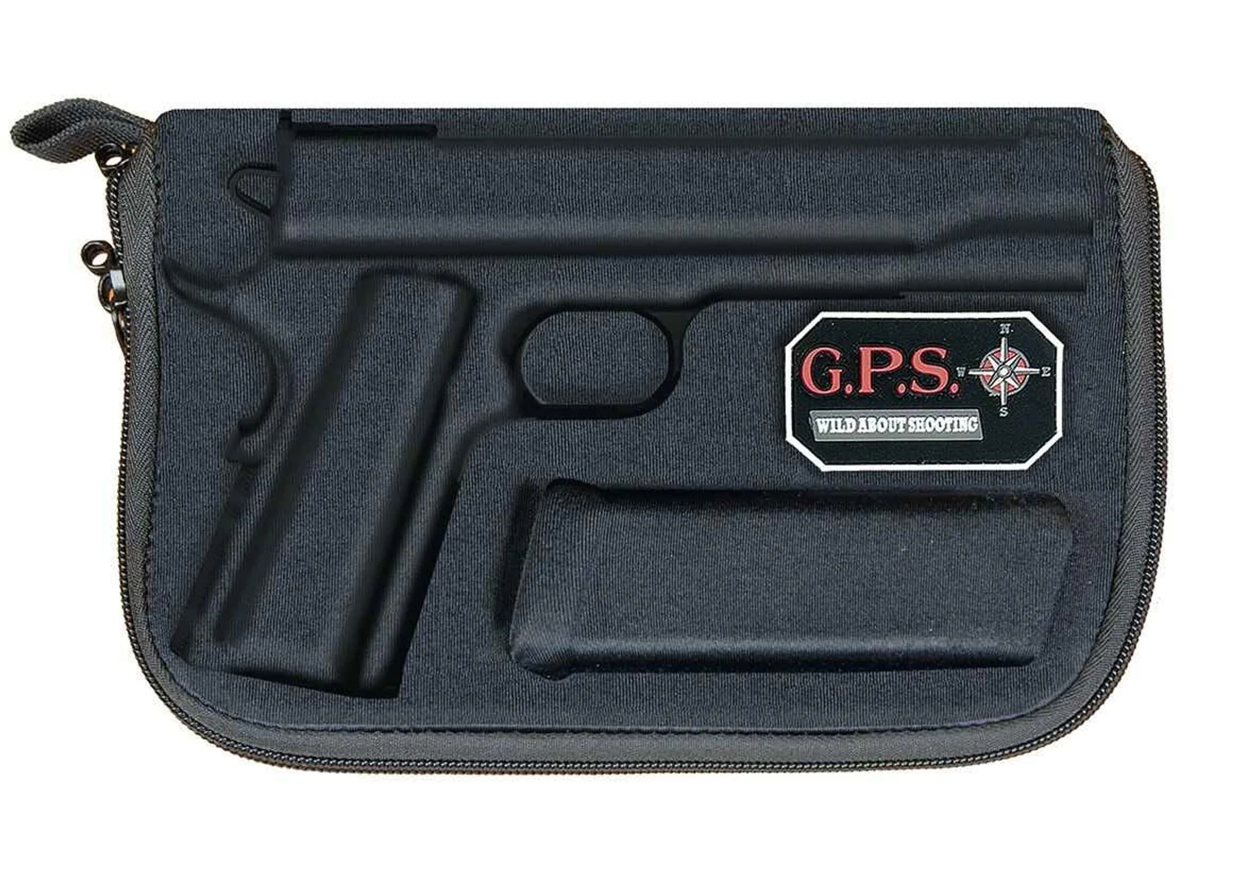 G.P.S. Custom Molded Pistol Case with Double-Locking Zippers - Rugged Lightweight Portable Shooting Accessory - Compatible with Standard 1911 Models and All Similar Clones,Black - main product image