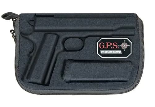 G.P.S. Custom Molded Pistol Case with Double-Locking Zippers - Rugged Lightweight Portable Shooting Accessory - Compatible with Standard 1911 Models and All Similar Clones,Black thumbnail 1